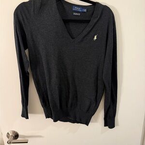 Polo by Ralph Lauren Women’s Dark Gray V-Neck Sweater